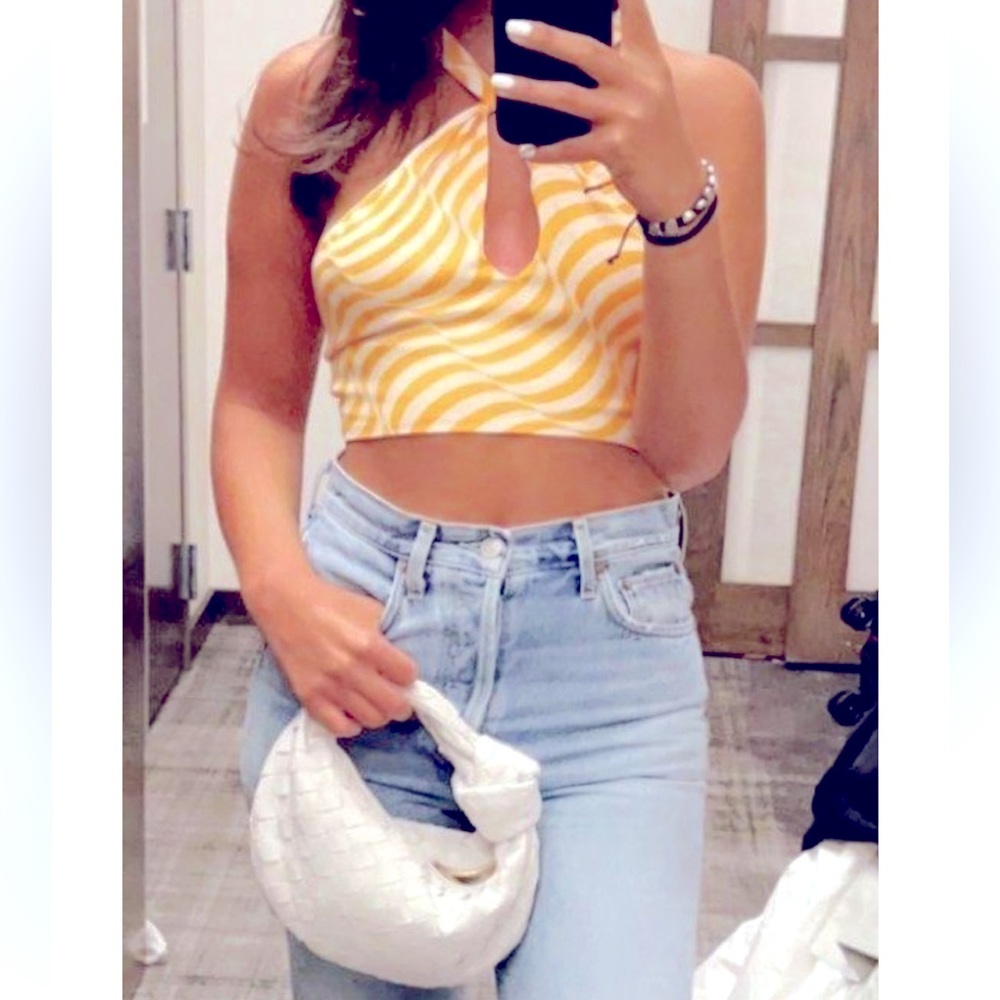 ZARA WHITE AND YELLOW TOPS XS